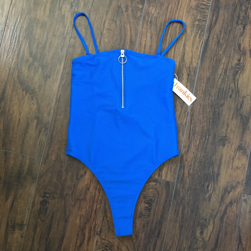 Frankie's Bikinis Blue One Piece Swimsuit